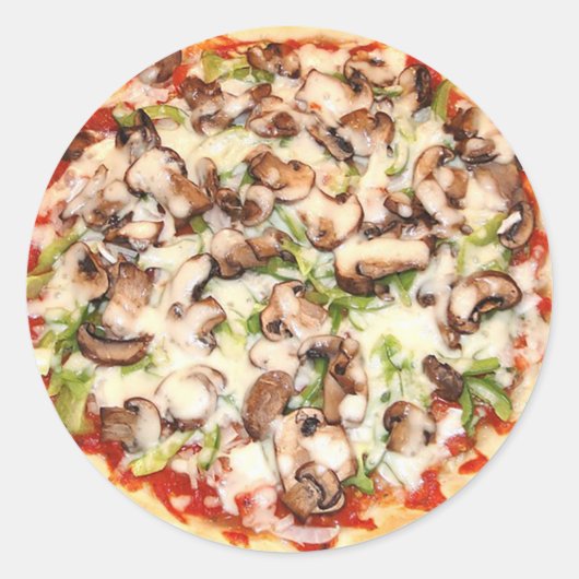 Mushroom Käse Pizza Stickers (Vorderseite)
