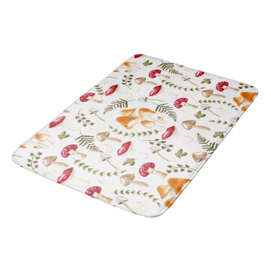 Mushroom | Kernästhetik | Wasserfarbe Badematte (Schrägansicht)