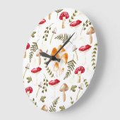 Mushroom | Kernästhetik | Wasserfarbe Große Wanduhr (Winkel)