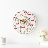 Mushroom | Kernästhetik | Wasserfarbe Große Wanduhr (Zuhause)