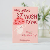 Mushroom-Klassenzimmer Valentine Note Card Einladung (Stehend Vorderseite)