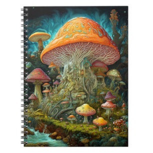 Mushroom Landscape Surreal Fantasy Art Notizblock