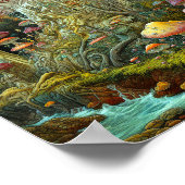 Mushroom Landscape Surreal Fantasy Art Poster (Ecke)