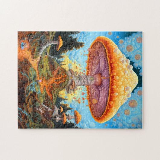Mushroom Landscape Surreal Fantasy Art Puzzle (Horizontal)