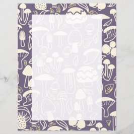 Mushroom Lila Gray Stationery Paper