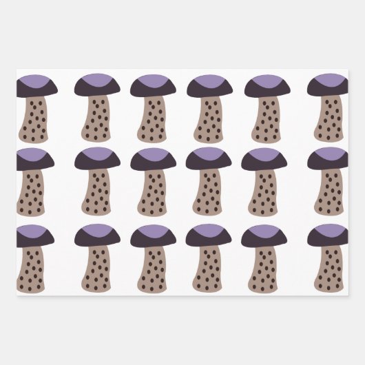 Mushroom Lila Mushroom Geschenkpapier Set (Vorderseite)