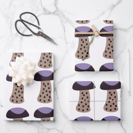 Mushroom Lila Mushroom Geschenkpapier Set (Vorderseite)