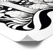 Mushroom-Linie zeichnend Klein Poster (Ecke)