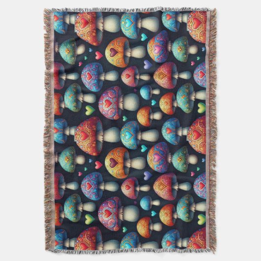 Mushroom Love Decke (Vorderseite Vertikal)