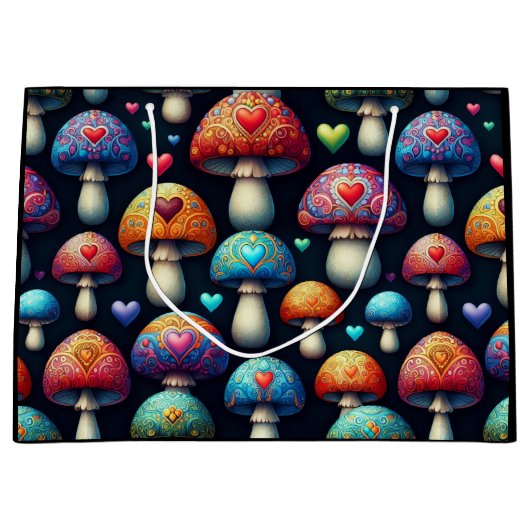 Mushroom Love Große Geschenktüte (Vorderseite)