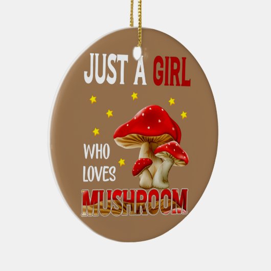 Mushroom Lover Just Girl Who Liebe Mushrooms Keramik Ornament (Rechts)