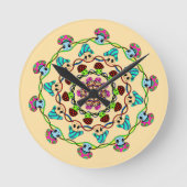mushroom madness  runde wanduhr (Vorderseite)
