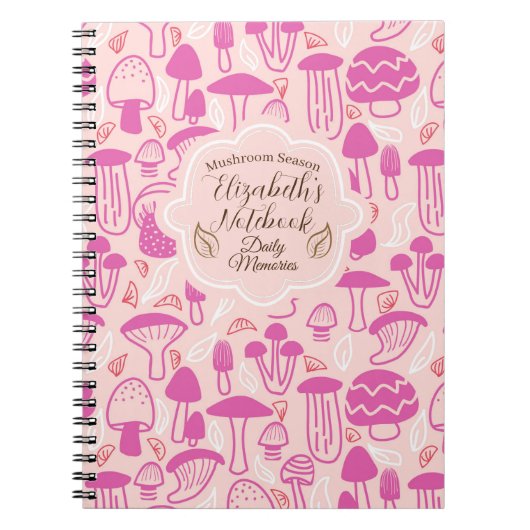 Mushroom Magenta Pink Notizblock (Vorderseite)