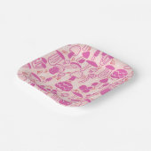 Mushroom Magenta Pink Pappteller (Gewinkelt)
