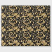 Mushroom Magic Dark Forest Geschenkpapier (Flach)