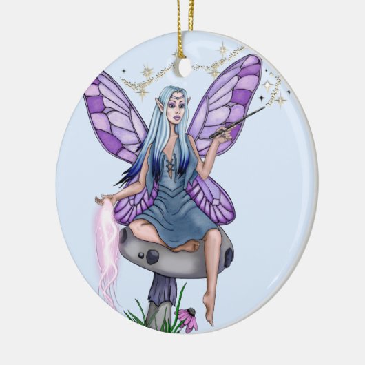 Mushroom Magic Fairy Keramik Ornament (Links)