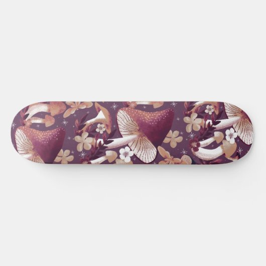 Mushroom Magic Lila Skateboard (Horizontal)