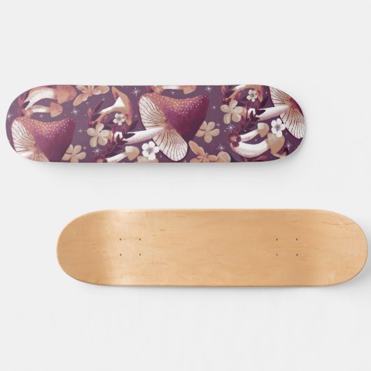 Mushroom Magic Lila Skateboard (Horizontal)