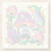 Mushroom Magic Rainbow Glass Untersetzer (Rückseite)