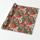 Mushroom Magic Red and Green Tissue Paper Geschenkpapier (Ungerollt)