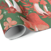 Mushroom Magic Red and Green Tissue Paper Geschenkpapier (Rolleneckpunkt)