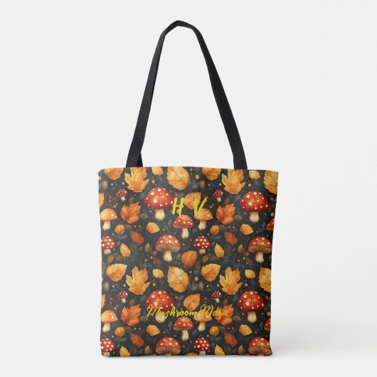 Mushroom Magic Tasche mit Autumn Forest Design (Rückseite)