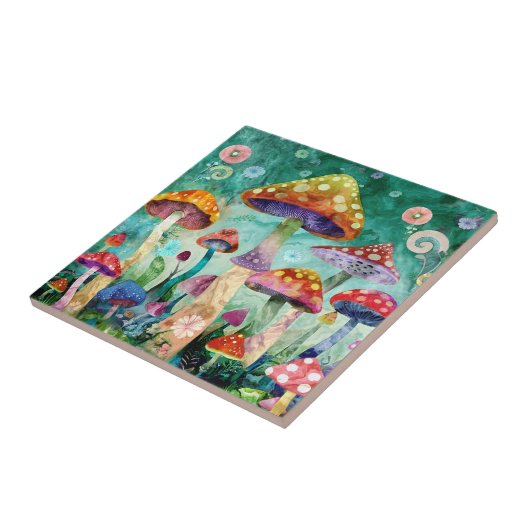 Mushroom Magical Forest Fliese (Seite)