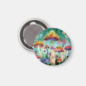 Mushroom Magical Forest Magnet (Vorderseite/Rückseite)