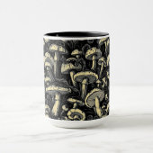 Mushroom Magie: Dicke Schwarz-Weiß-Tasse Tasse (Zentrum)
