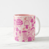 Mushroom Mangenta Pink Zweifarbige Tasse (VorderseiteRechts)