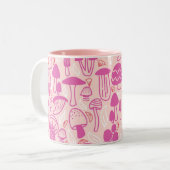 Mushroom Mangenta Pink Zweifarbige Tasse (Vorderseite Links)