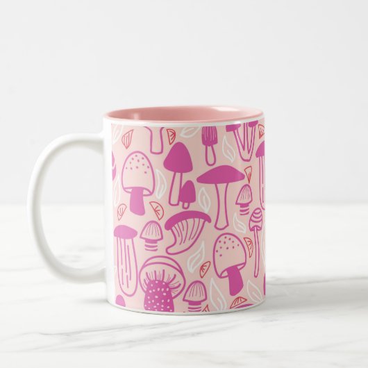 Mushroom Mangenta Pink Zweifarbige Tasse (Links)