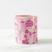 Mushroom Mangenta Pink Zweifarbige Tasse (Mittel)