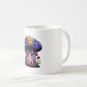 Mushroom Mania farbenfrohe Malerei Vivid Kaffeetasse (VorderseiteRechts)
