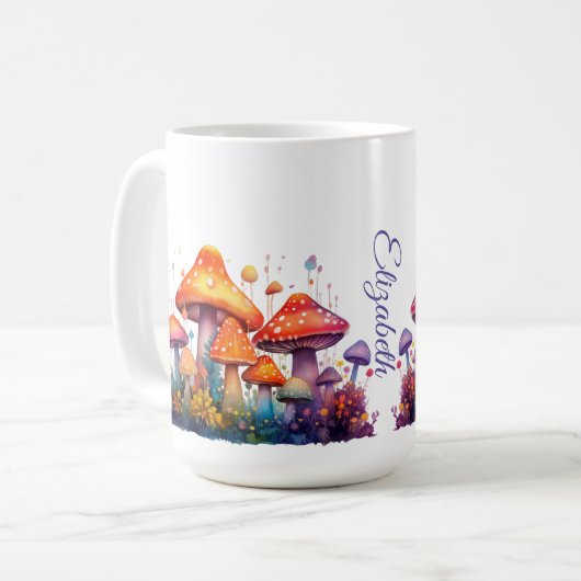 Mushroom Meadow Personalisiert Kaffeetasse (Vorderseite Links)