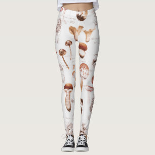 Mushroom Medley: Aquarellfarbenes, nahtloses Muste Leggings