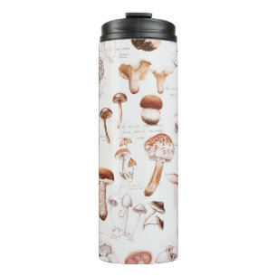 Mushroom Medley: Aquarellfarbenes, nahtloses Muste Thermosbecher