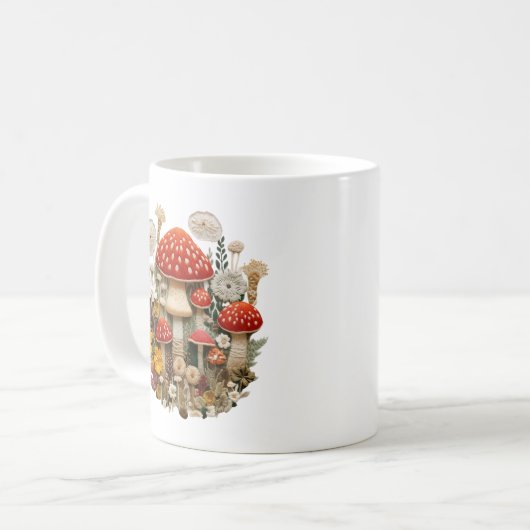 Mushroom Monogram Kaffeetasse (Vorderseite Links)