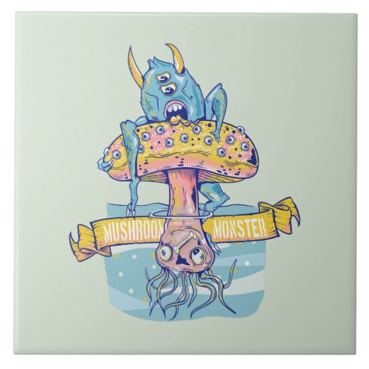 MUSHROOM MONSTER FLIESE (Vorderseite)