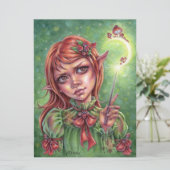 Mushroom Mood Art Card Girl Magic Fantasy (Stehend Vorderseite)