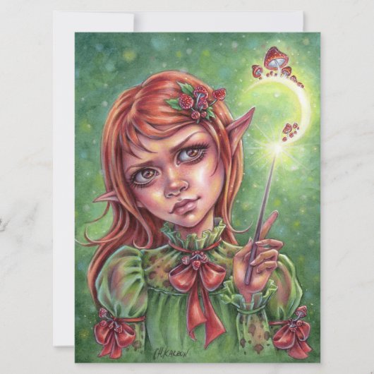 Mushroom Mood Art Card Girl Magic Fantasy (Vorderseite)