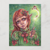 Mushroom Mood Postcard Elf Girl Fantasy Postkarte (Vorderseite)