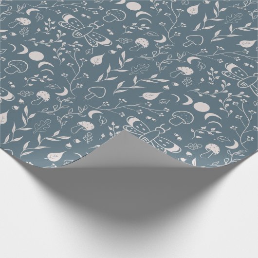 Mushroom Moon Dragonfly Niedliches Herbstmuster Bl Geschenkpapier (Ecke)