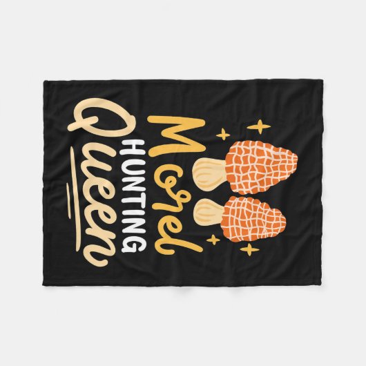 Mushroom Morel Jagdkönigin Fleecedecke (Vorderseite (Horizontal))