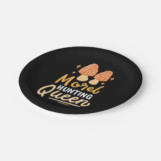 Mushroom Morel Jagdkönigin Pappteller (Schrägansicht)