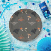 Mushroom Moth Butterfly Pattern Pappteller (Party)