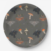 Mushroom Moth Butterfly Pattern Pappteller (Vorderseite)