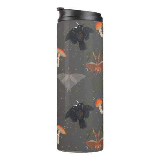 Mushroom Moth Butterfly Pattern Thermosbecher (Nach rechts gedreht)