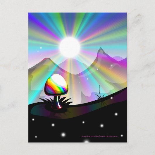 Mushroom Mountain Fantasy Postcard Postkarte (Vorderseite)
