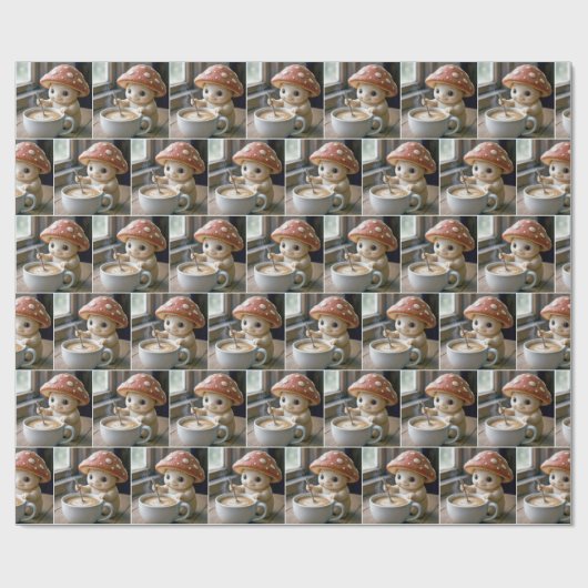 Mushroom Munchkin Stirring Morning-Kaffee Geschenkpapier (Flach)